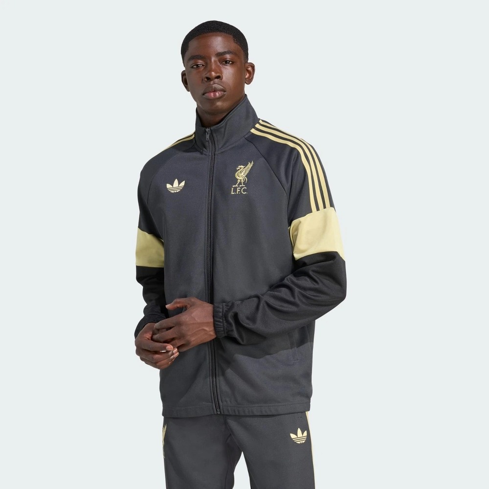 Adidas Liverpool FC Track Top Jacket, Carbon Black/Gold, KC7802, Size S NEW